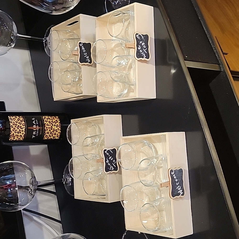 Wine tasting set up for 4